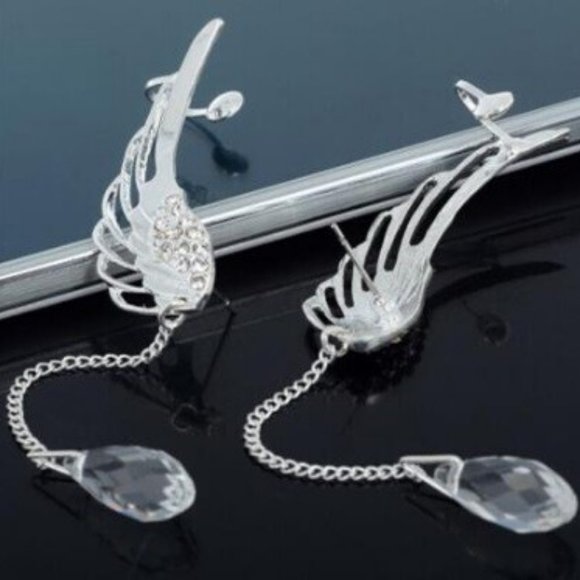 Guardian Angel Crystal Dangle Earrings - Picture 5 of 5